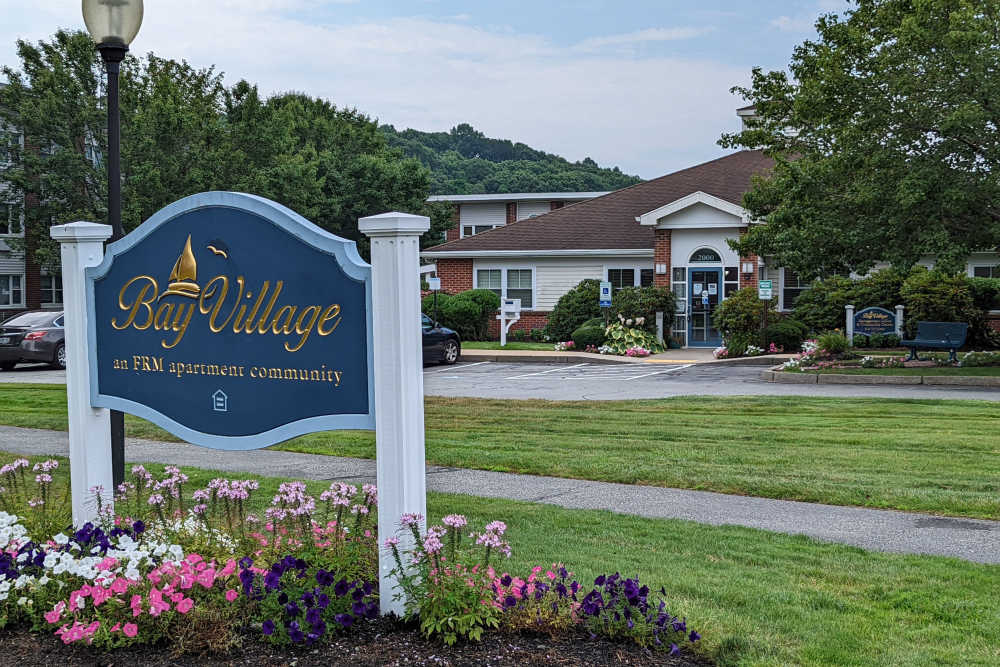 Open green spaces at Bay Village in Fall River, Massachusetts