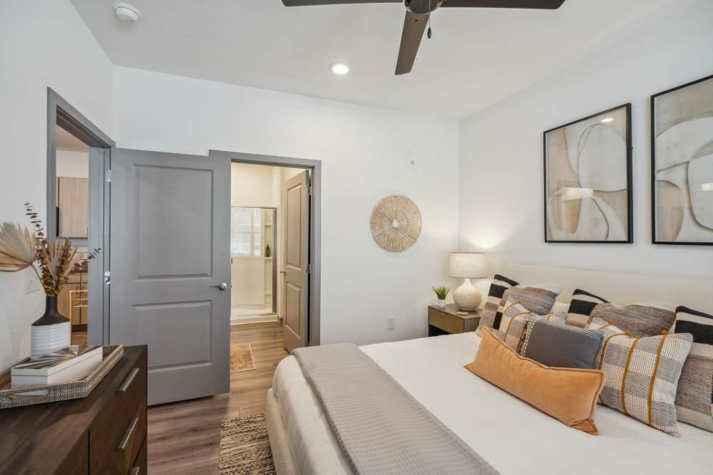 Master bedroom in a model home at Taylor Farms in Charlotte, North Carolina