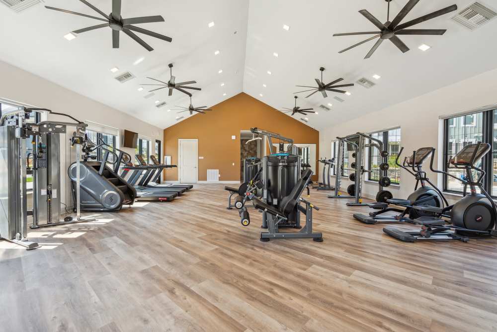 Large fitness center at Taylor Farms in Charlotte, North Carolina