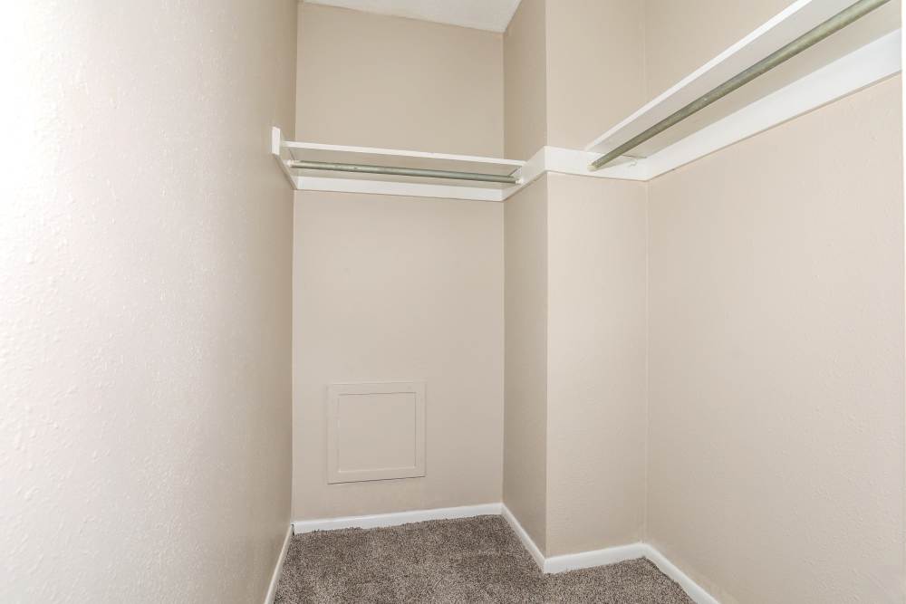 Large closet in a model home at Carleton Crossing in Stillwater, Oklahoma