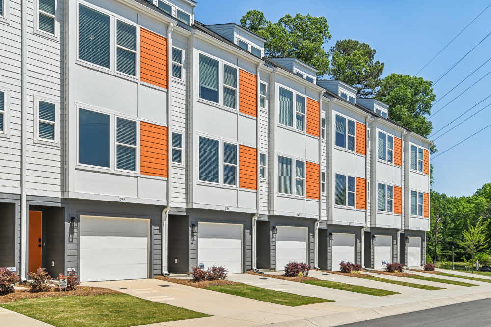 Units with garages at Crossings At NoDa in Charlotte, North Carolina