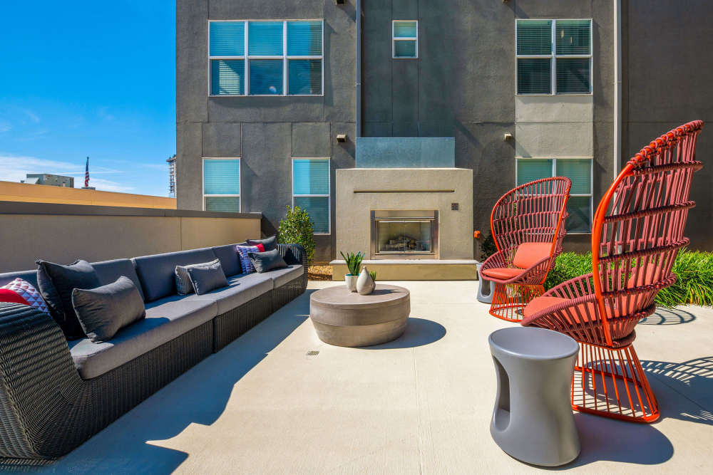 patio seating outside at Belclaire in Dallas, Texas