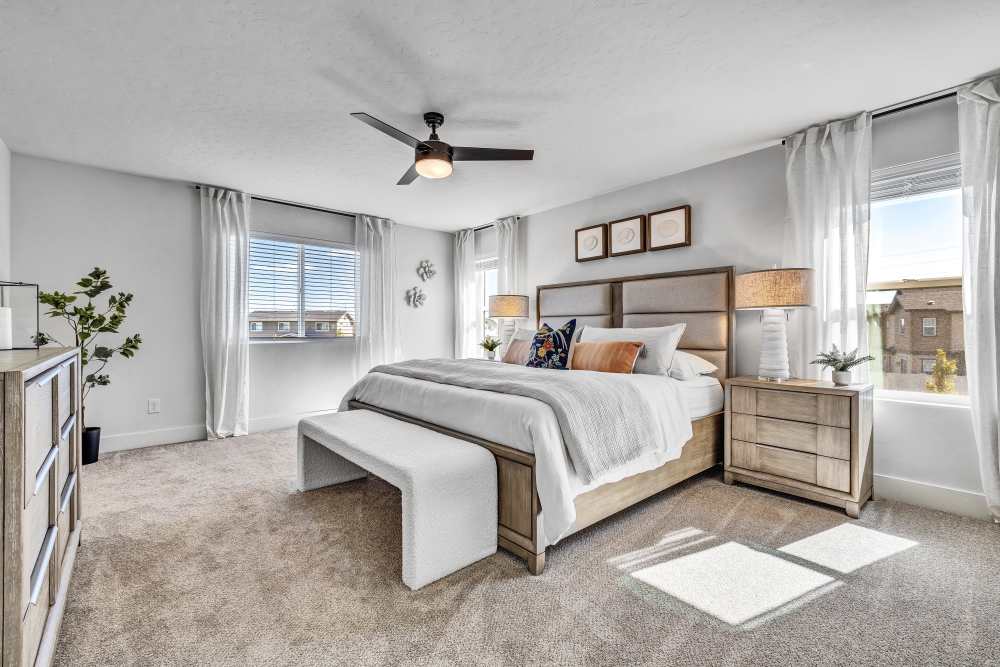 Primary bedroom at BB Living at The Oaks in Meridian, Idaho