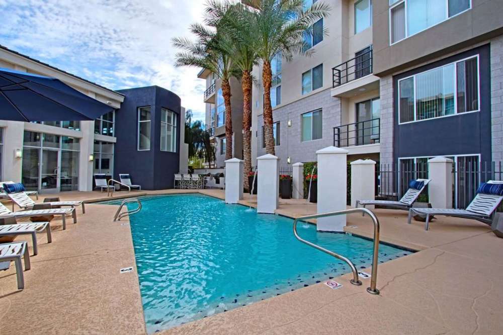 Pool with lounge chair at Ninety Degrees in Phoenix, Arizona