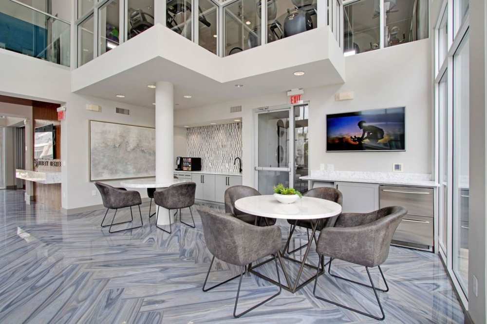 Clubhouse with television at Ninety Degrees in Phoenix, Arizona