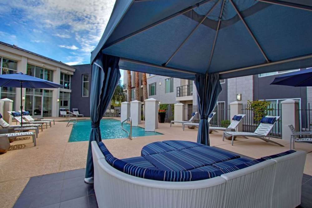 Pool side cabana area at Ninety Degrees in Phoenix, Arizona