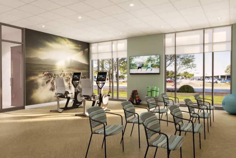 State-of-art fitness center at Clearwater at The Arboretum in Austin, Texas,