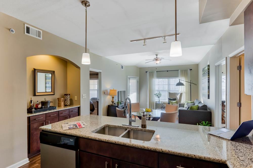 Living area at The Landing at Briarcliff in Kansas City, Missouri