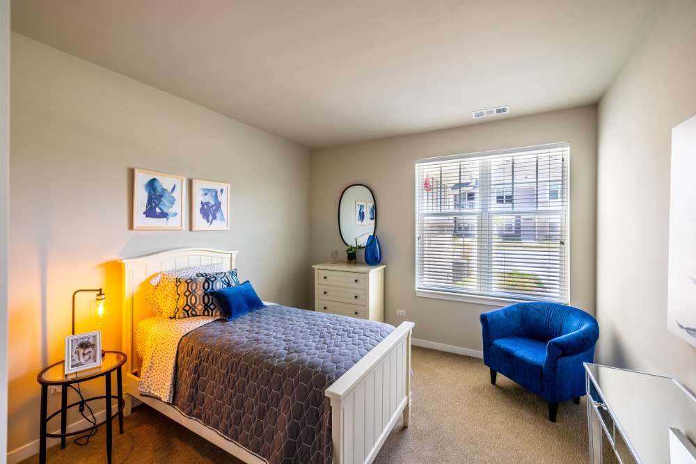 bedroom at The Bluffs in Romeoville, Illinois