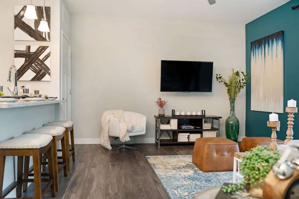living room and bar stools at ((location_name}} in Avon, IN