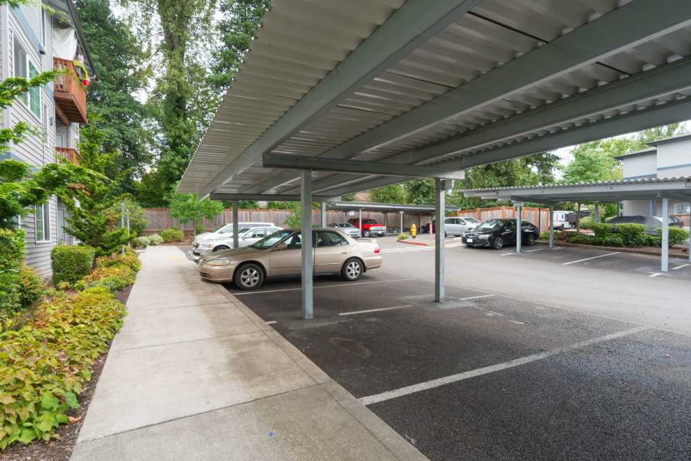 Outdoor parking facility at Taylor Creek Apartments in Seattle,Washington