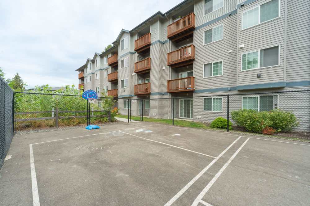 Basketball court at Taylor Creek Apartments in Seattle,Washington