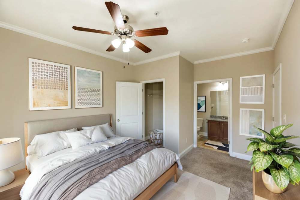 Bedroom with large closet at Sage Creek Apartments in Augusta, Georgia