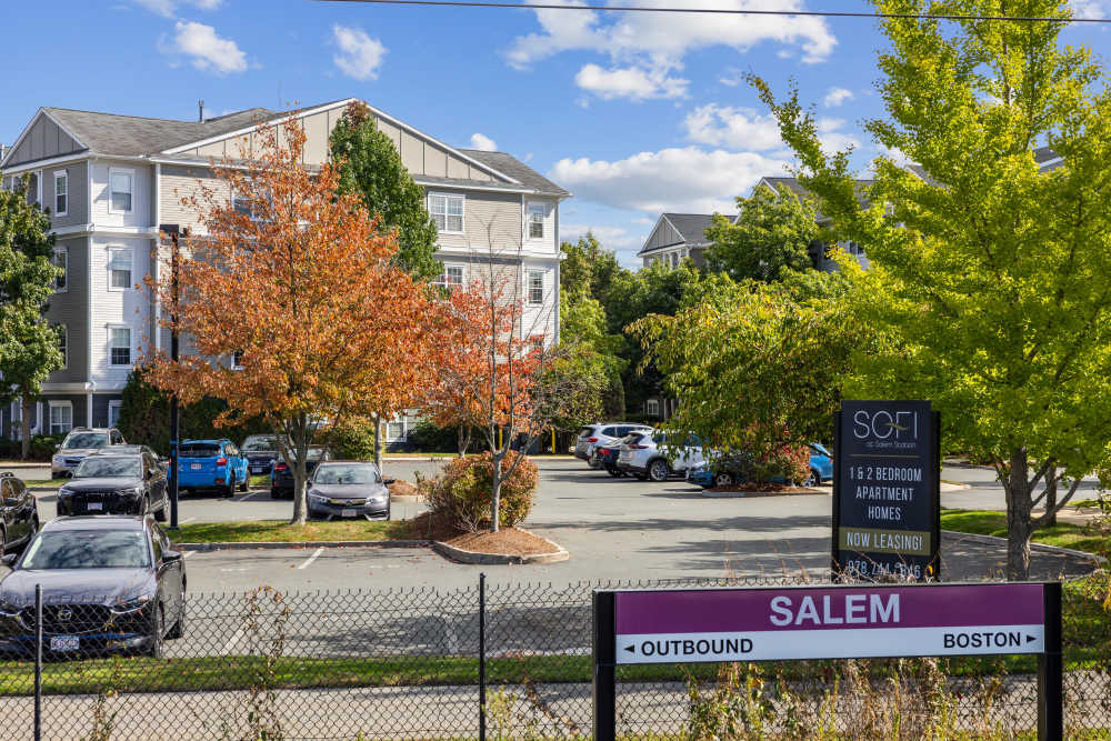 Parking Lot at Sofi at Salem Station in Salem, Massachusetts