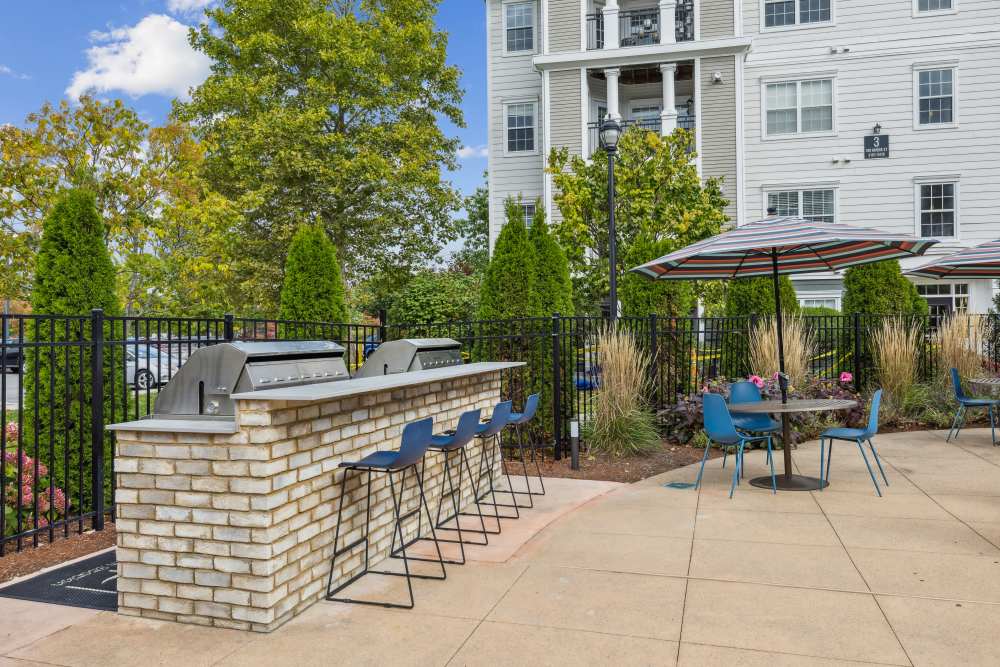 Outdoor BBQ Station at Sofi at Salem Station in Salem, Massachusetts