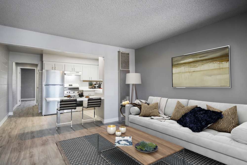 bathroom area of 1 bedroom Aurora Reno in Reno, Nevada