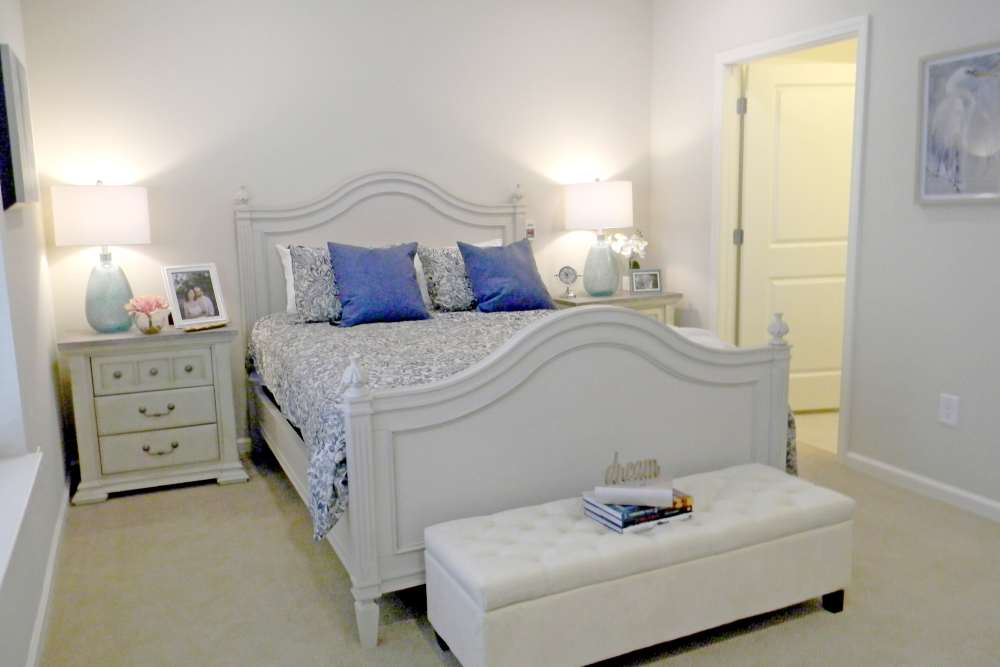 Cozy bedrooms at Harmony at Eagles Landing in McDonough, Georgia