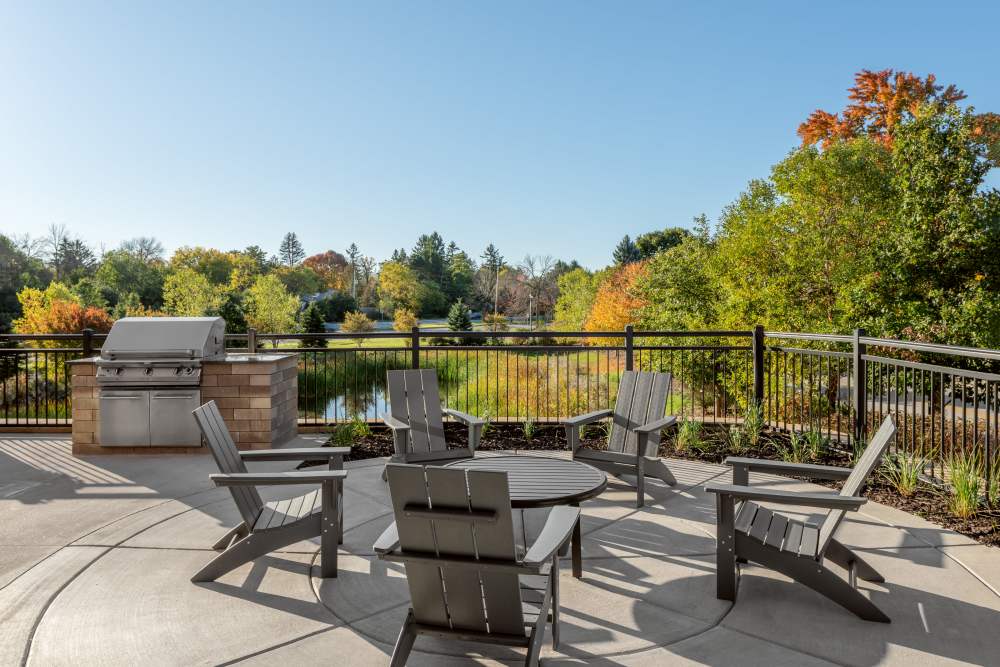 Patio seating at ((location_name}} in Brown Deer, WI