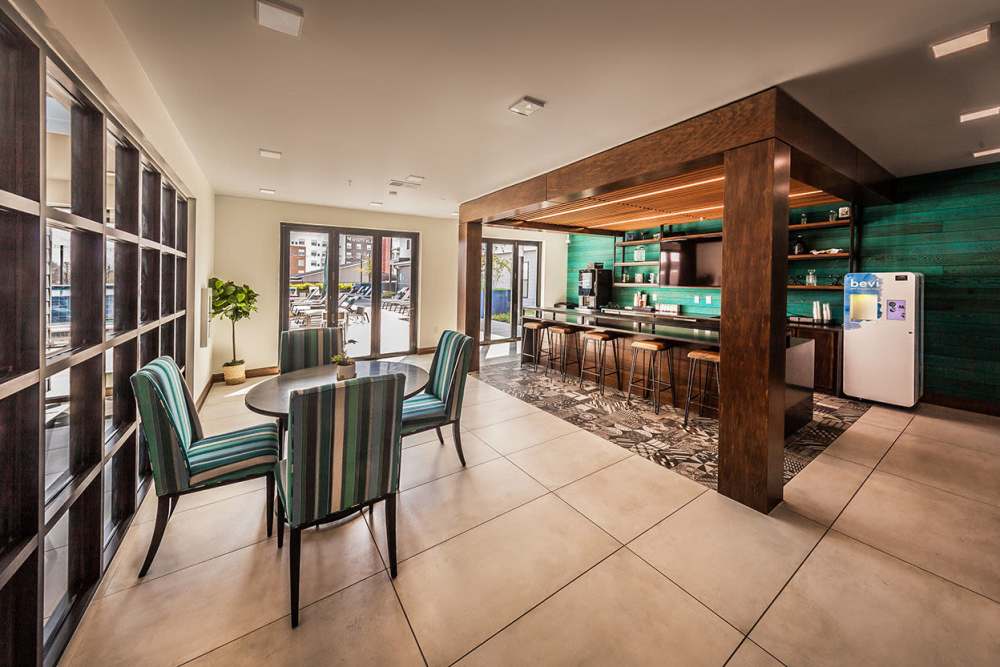community area at The Mark at Fishers District in Fishers, Indiana