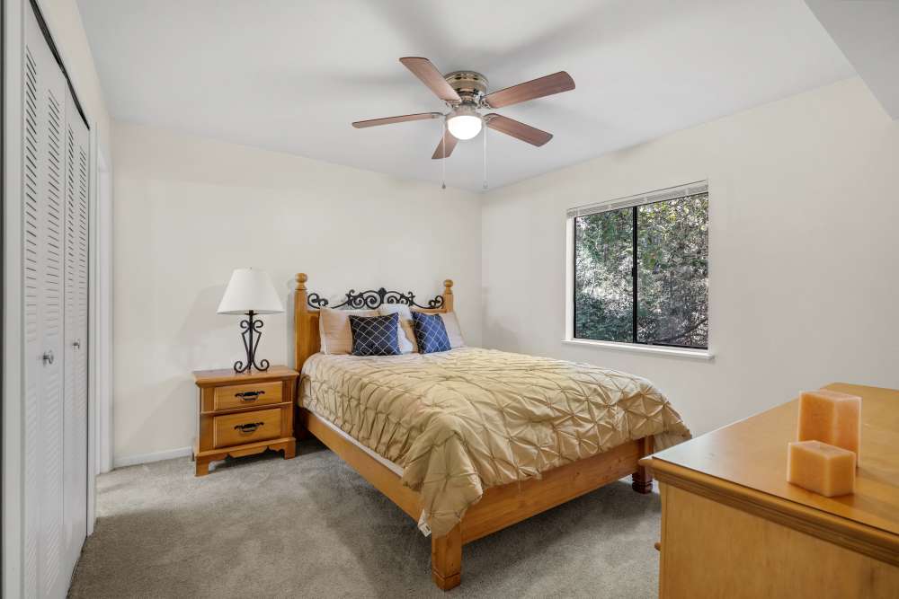 Bedroom area at Treehouse Village in Gainesville, Florida 