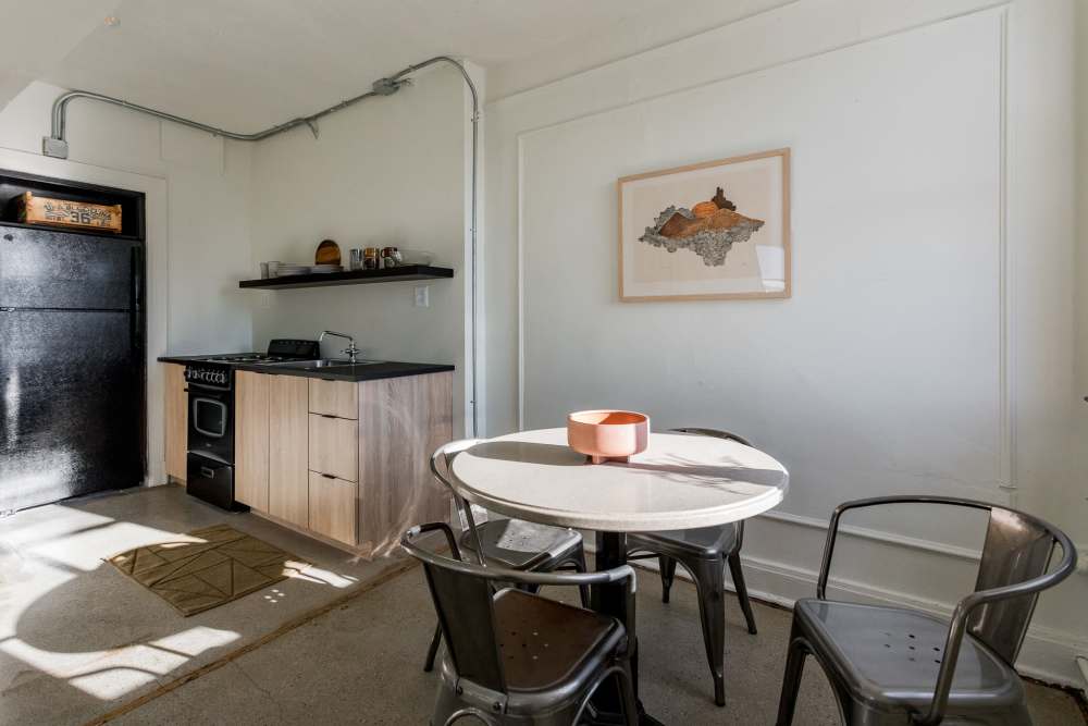 Dining table at Detroit Living in Detroit, Michigan