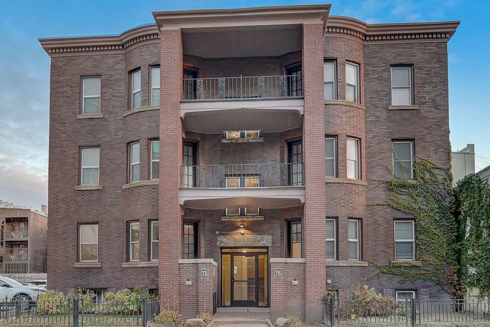 Entrance to gated community at Detroit Living in Detroit, Michigan
