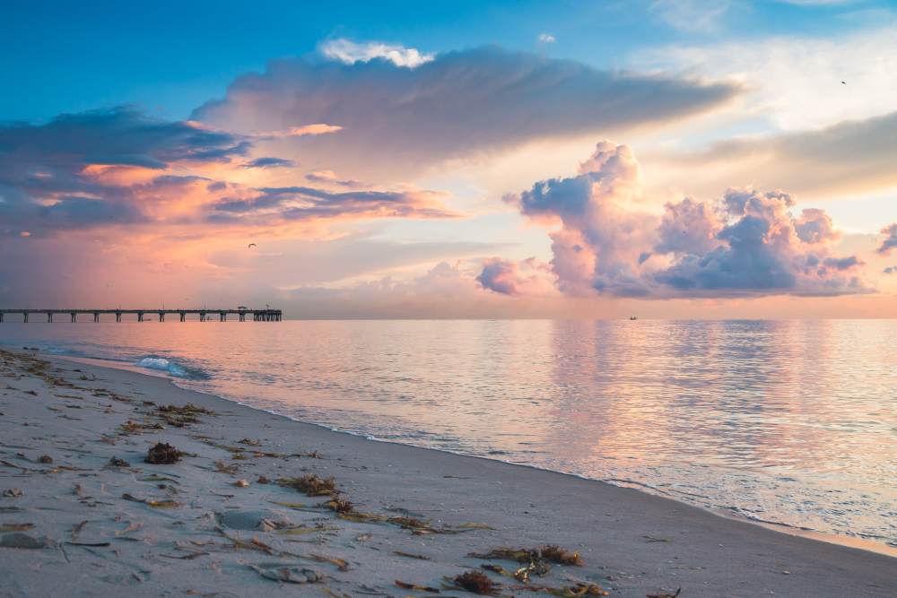 Beach Scene At Sunset at Grand Biscayne in Biloxi, Mississippi