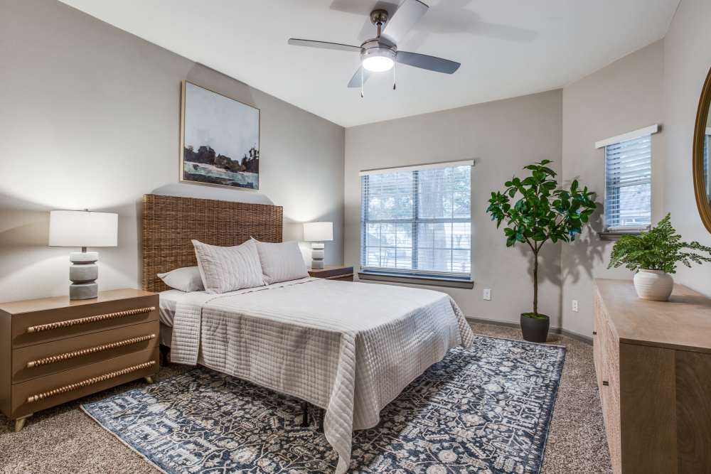 Comfy bedroom at Canyon Ridge in Austin, Texas