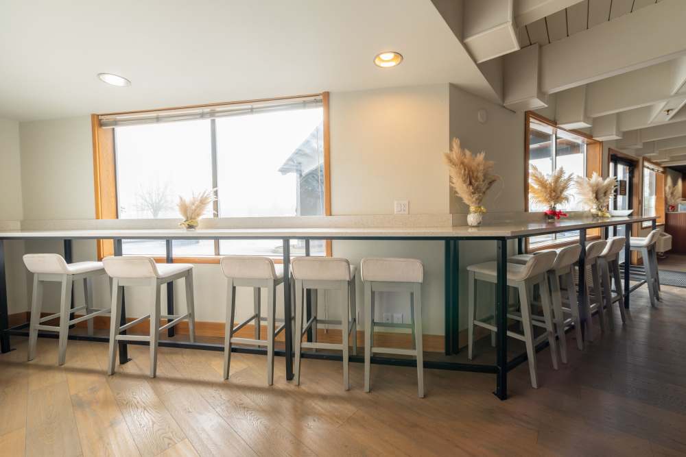 Work from home at individual work stations at Thea Apartments in Tacoma, Washington