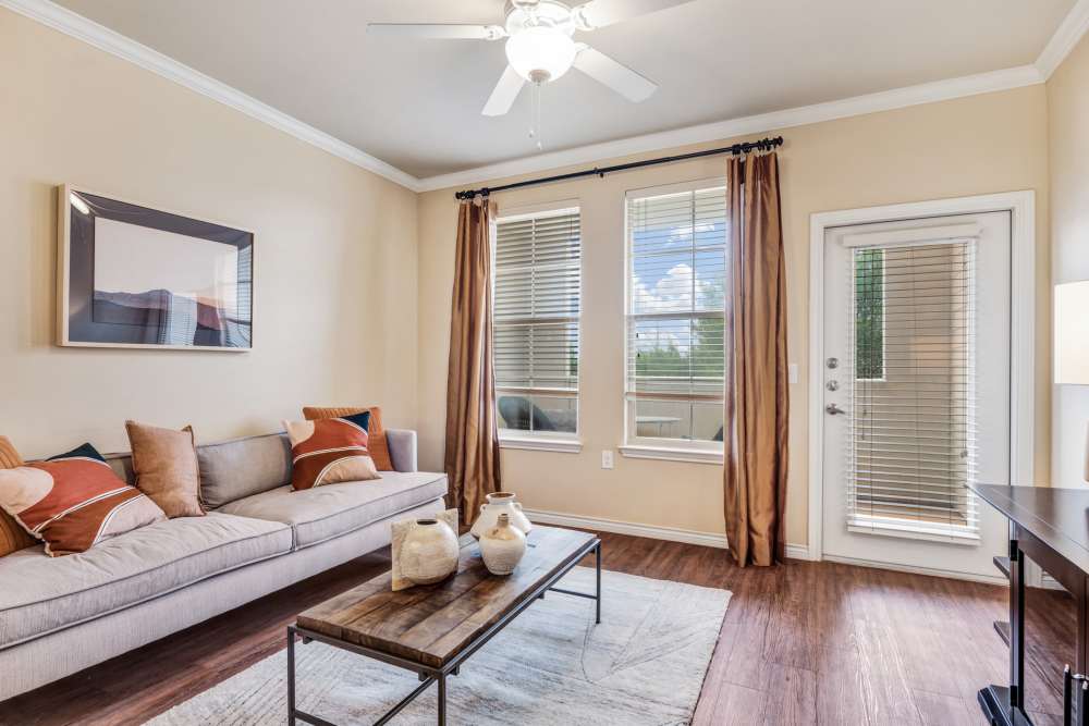 Living room with couch at Renaissance At North Park in Lubbock, Texas