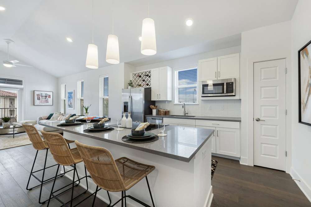 Dining space at Slide North Apartments in Lubbock, Texas