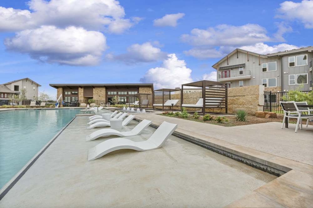 Poolside at Slide North Apartments in Lubbock, Texas