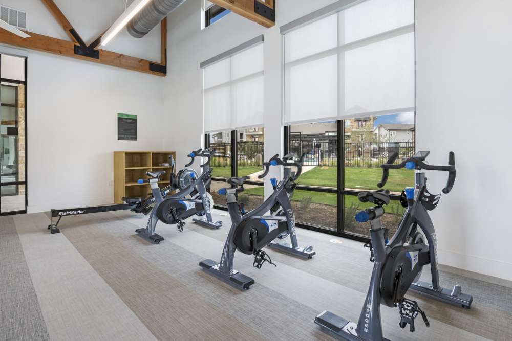 Fitness station at Slide North Apartments in Lubbock, Texas