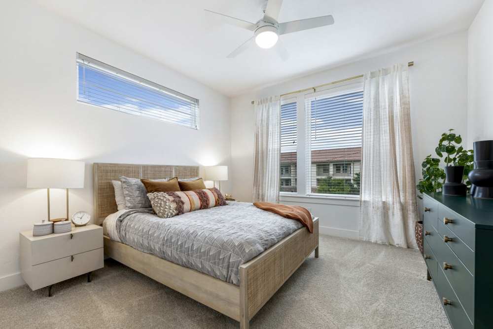 Bedroom at Slide North Apartments in Lubbock, Texas