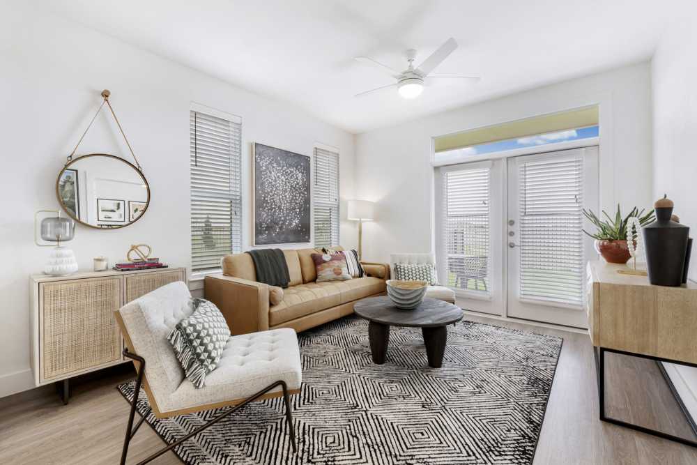 Comfortable living space at Slide North Apartments in Lubbock, Texas
