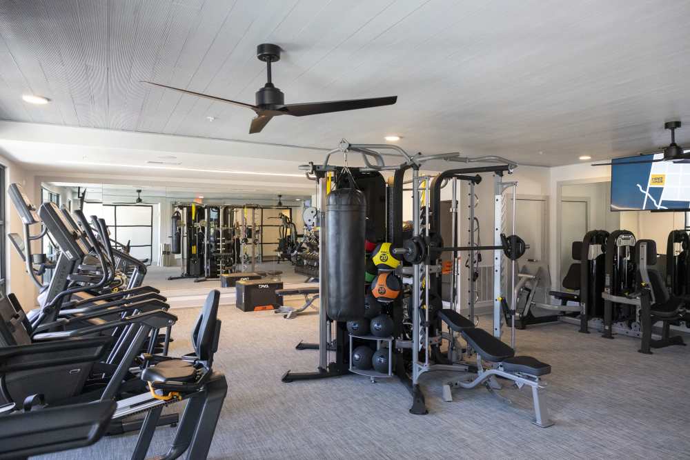 Fitness center at Corner on Main in Jacksonville, Florida