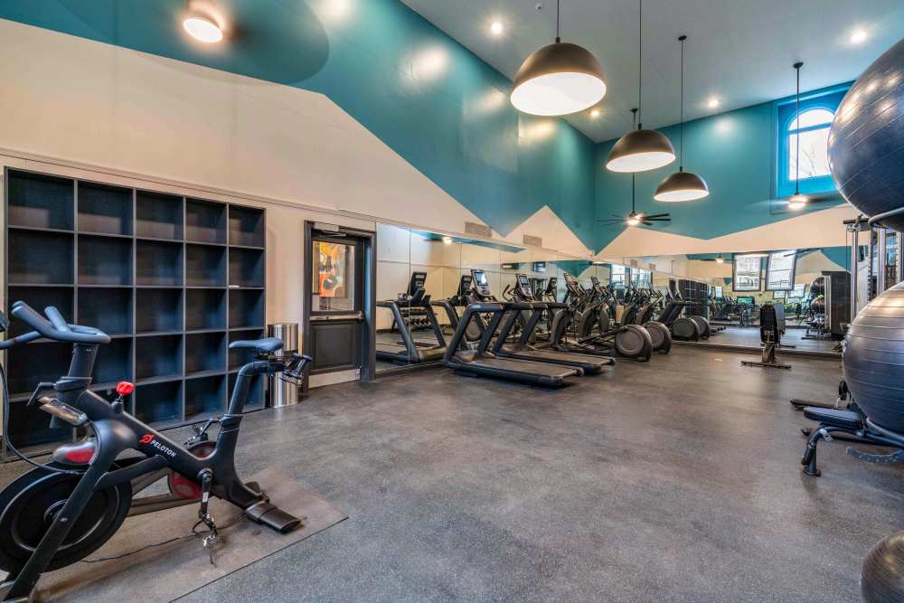 Fitness center with treadmills and more at Knoll at Fair Oaks in Fairfax, Virginia