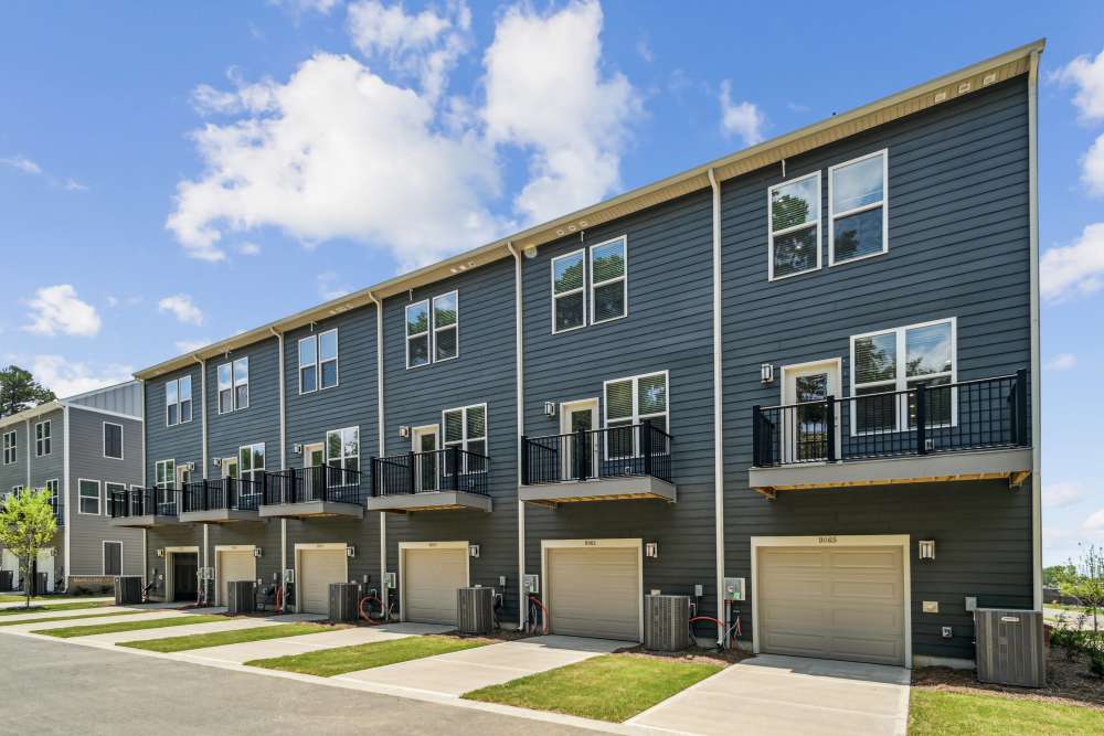 Multiple indoor parking garages for the residents at Reve Noda Junction in Charlotte,North Carolina