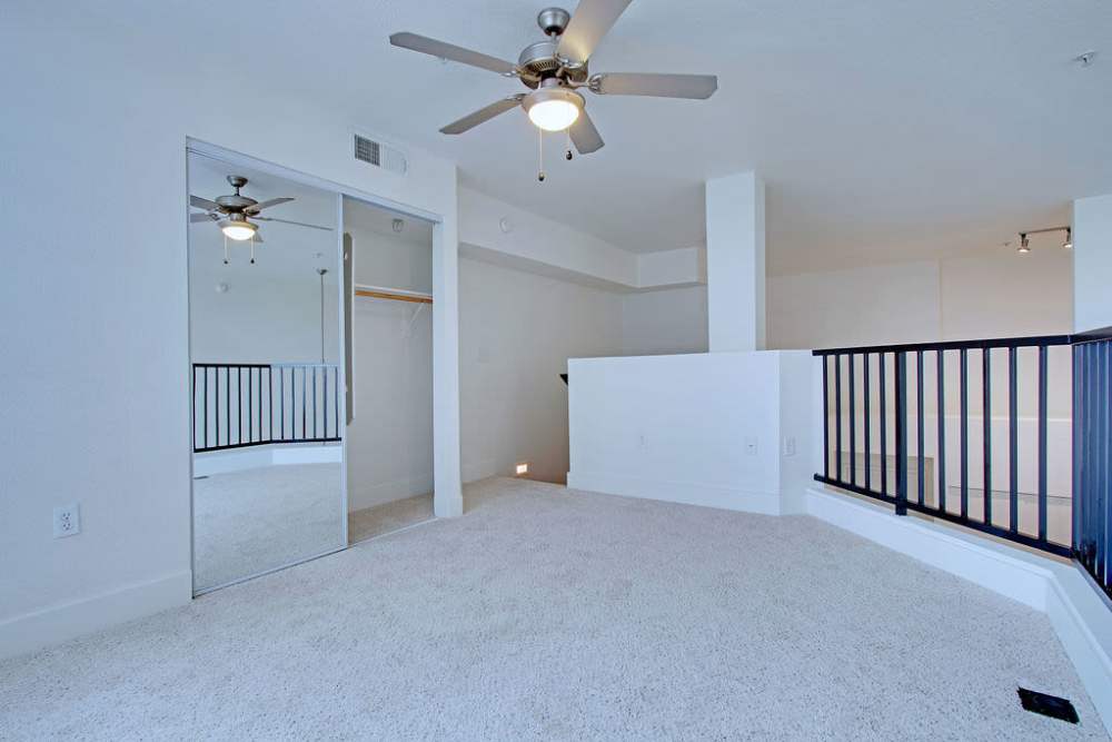 Loft area with railing at  Ninety Degrees in Phoenix, Arizona