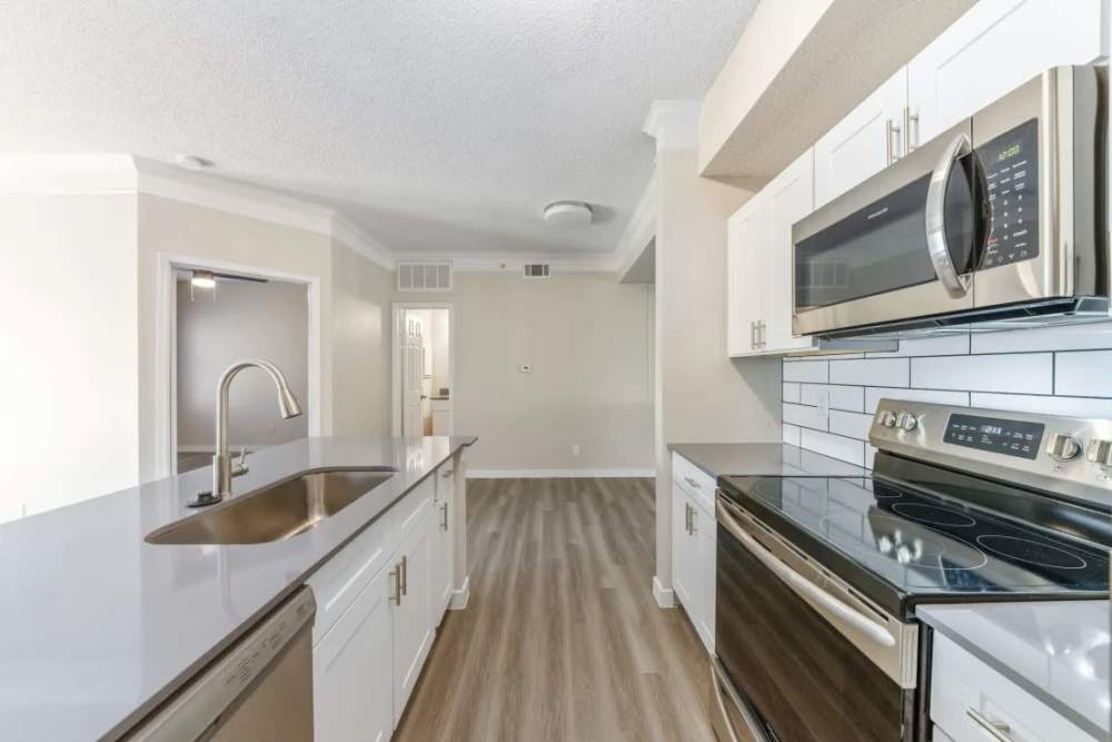 Spacious island kitchen at Benton in Dallas, Texas, 