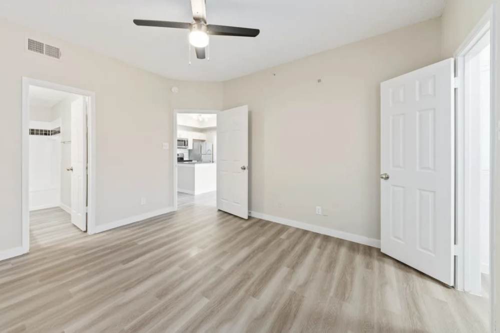 View of kitchen and closets at Benton in Dallas, Texas, 