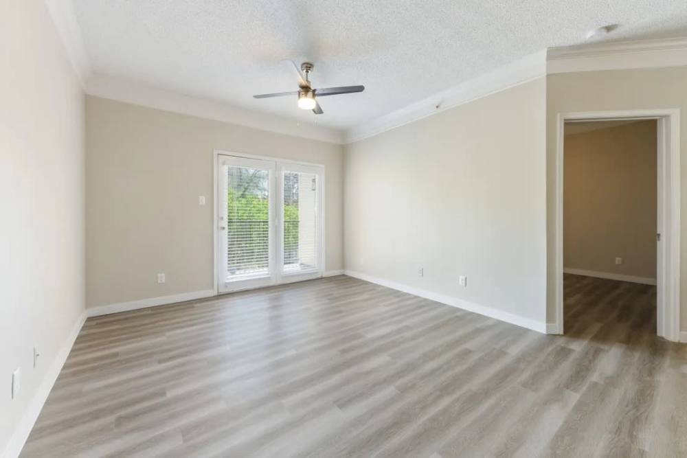 View of living room and bedroom at 