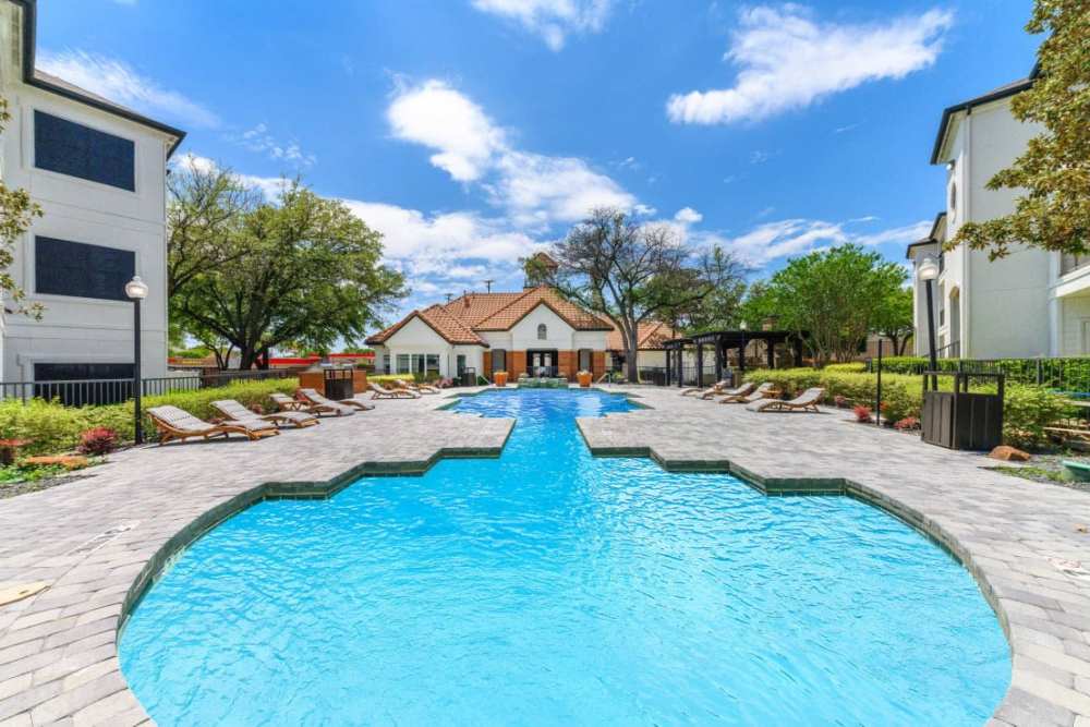 Resort-style swimming pool at Benton in Dallas, Texas, 