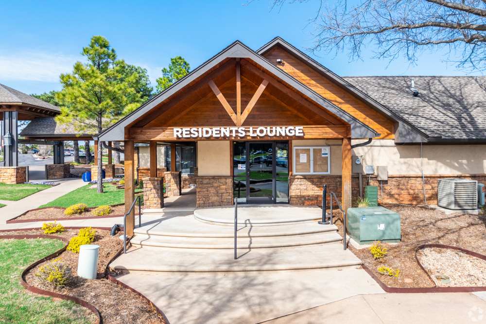 Entrance to our clubhouse at Oxford Oaks Apartments in Edmond, Oklahoma