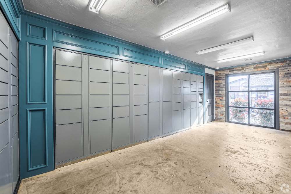 Private garage at Oxford Oaks Apartments in Edmond, Oklahoma