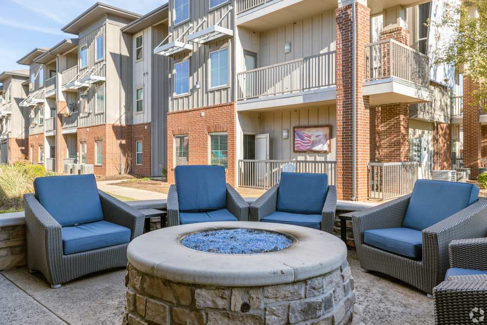 Outdoor firepit at 35 West in Moore, Oklahoma