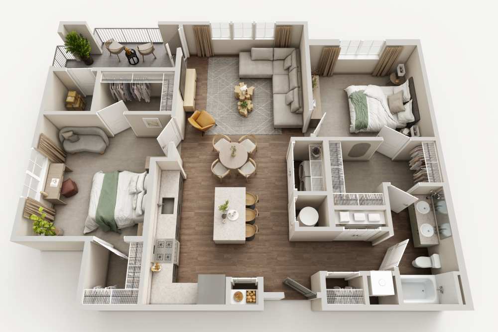 Another floor plan at Vanguard Apartments in Durham, North Carolina,