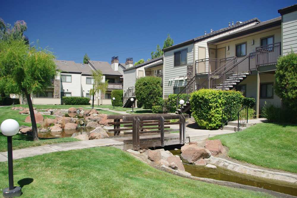 Garden-style exterior at Twin Creeks in Antioch, California