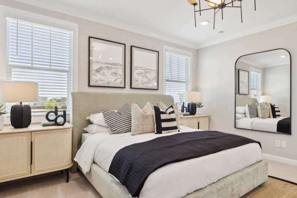 Cozy bedroom in a model home at BB Living Desert Ridge in Phoenix, Arizona