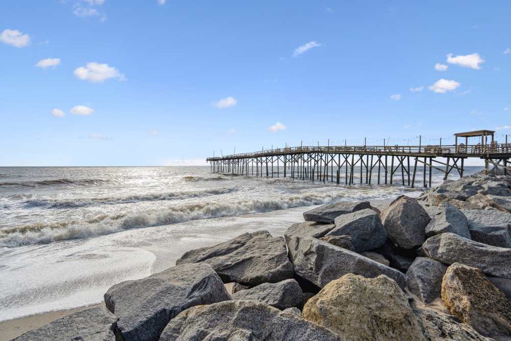 Sea view with pier near Hamlet Barclay West in Wilmington, North Carolina